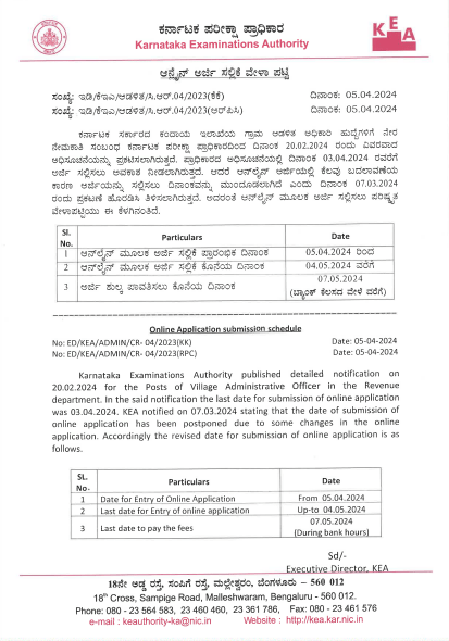 Karnataka Village Recruitment 2024 Short Notification